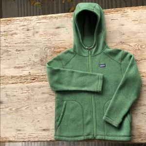 Kids Patagonia Heather Green Fleece Hoodie Size 10